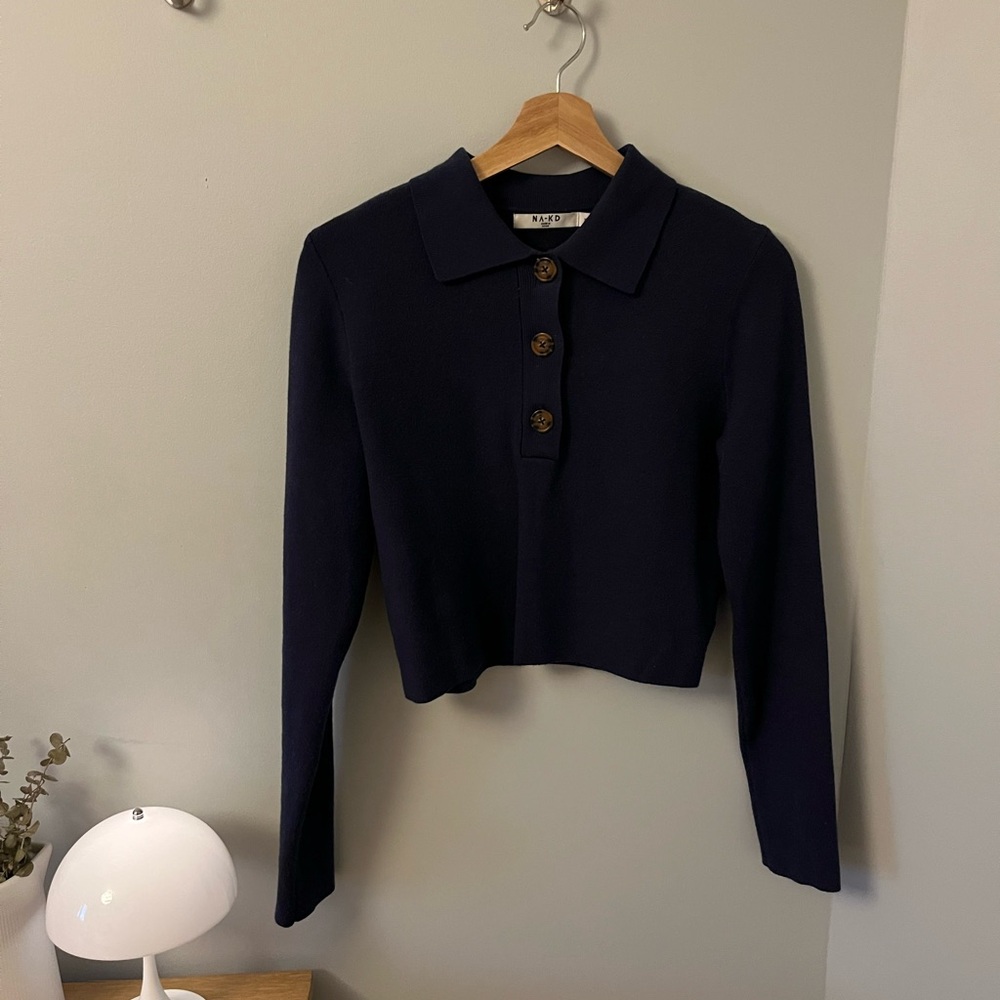 NA-KD Navy Blue Women's Cardigan Sweater